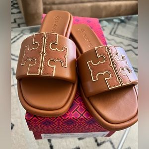 Tory Burch double T sport slides